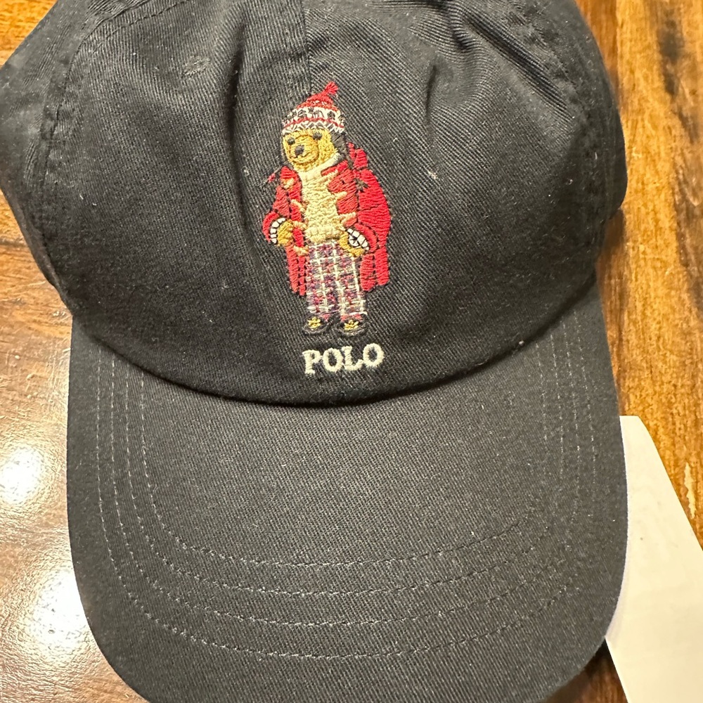 Ralph Lauren Black Polo Bear Hat